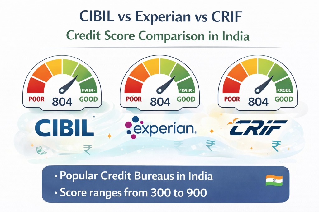 CIBIL vs Experian vs CRIF Credit Score Comparison